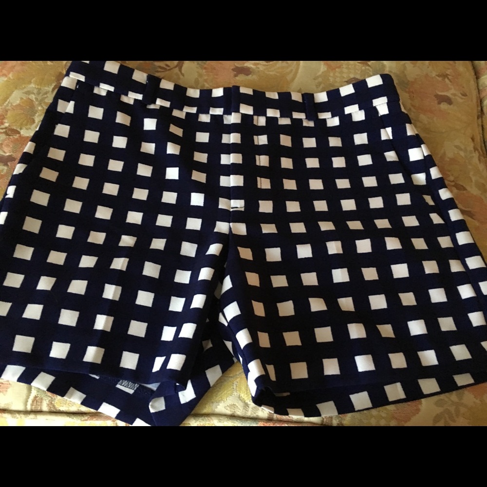 Banana republic blue and white checked shorts
